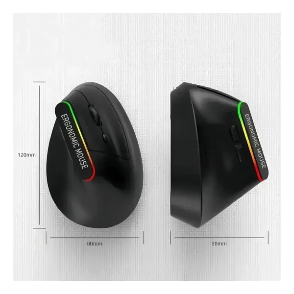 Techtic Kablosuz Oyuncu Mouse Bilek Destekli Ergonomik Dikey Mouse Vertical Mouse Fare Gamer 1600 Dpı - Siyah - Görsel 3
