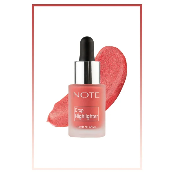 Note Drop Işıltılı 01 Pearl Rose Likit Highlighter - Görsel 5