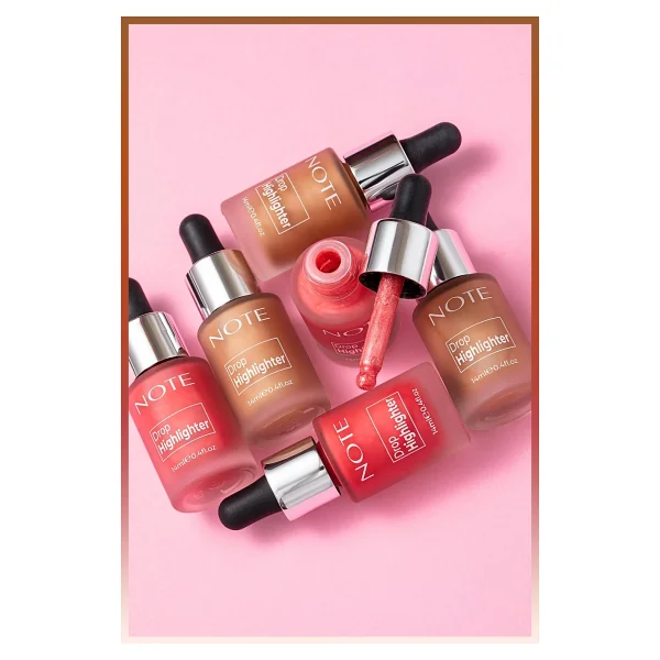 Note Drop Işıltılı 01 Pearl Rose Likit Highlighter - Görsel 9