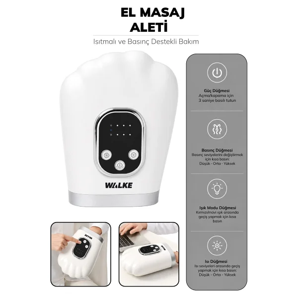 Walke E-01 Isıtmalı El Masaj Aleti - Görsel 9