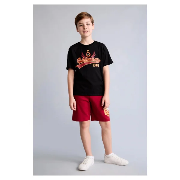 DeFacto Galatasaray Oversize Baskılı Siyah Şort Erkek Çocuk H8001A826HS - 9 - 10 Yaş - Kırmızı-RD119 - Görsel 5