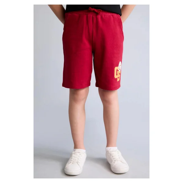 DeFacto Galatasaray Oversize Baskılı Siyah Şort Erkek Çocuk H8001A826HS - 9 - 10 Yaş - Kırmızı-RD119 - Görsel 6