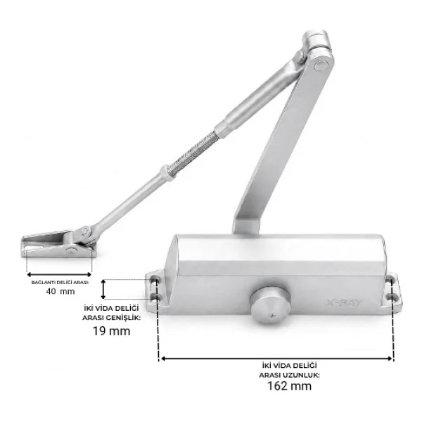 X-Bay XB-EH003 Eco 3 Numara Kapı Hidroliği - 45-60 kg Kapılar Için - Görsel 2