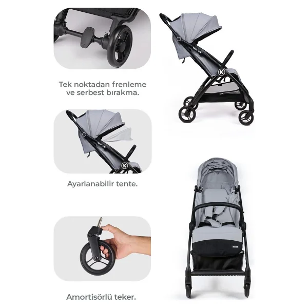 Kanz Xflop Autofold Kabin Tipi Bebek Arabası - Görsel 3