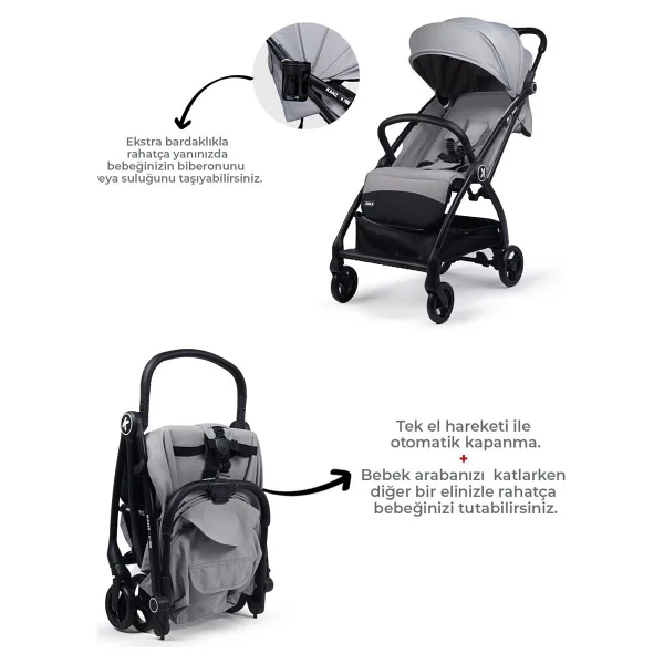 Kanz Xflop Autofold Kabin Tipi Bebek Arabası - Görsel 5