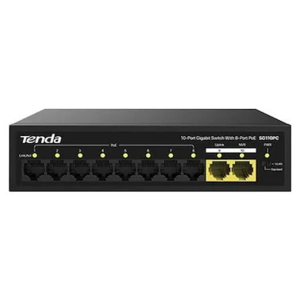 Tenda SG110PC 8 Port 10/100/1000 Mbps Gigabit PoE Switch - Görsel 2