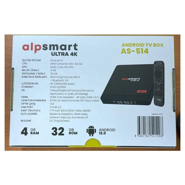 Alpsmart AS514 32 GB 4K Android TV Box - Görsel 4
