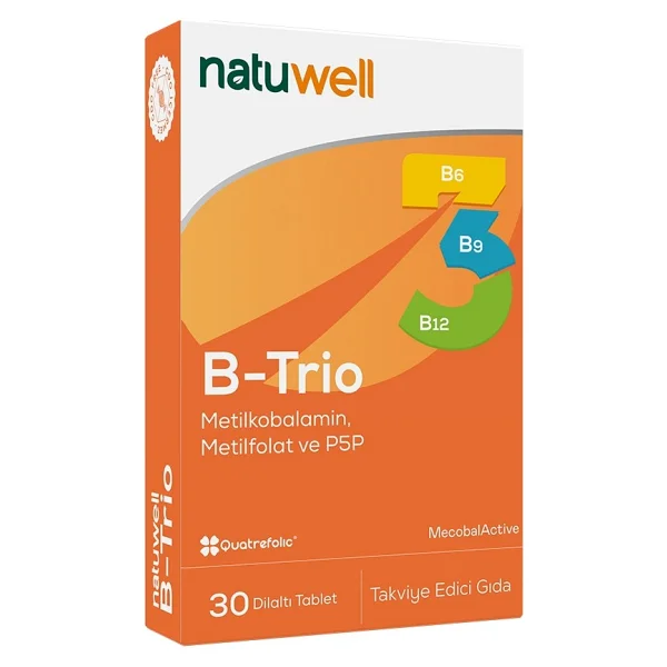 Natuwell B-Trio Metilfolat 30 Dil Altı Tablet - Görsel 6