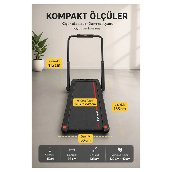 Voit V-Fit Runmate Uzaktan Kumandalı Katlanabilir Koşu Bandı - Görsel 5