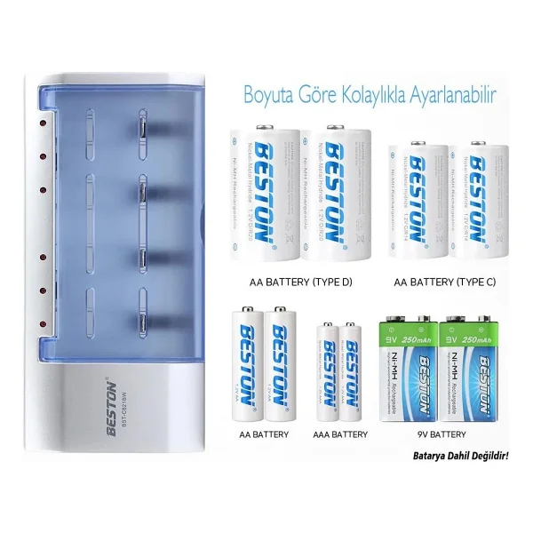 Beston BST-C821BW Universal Pil Şarj Aleti - Görsel 3
