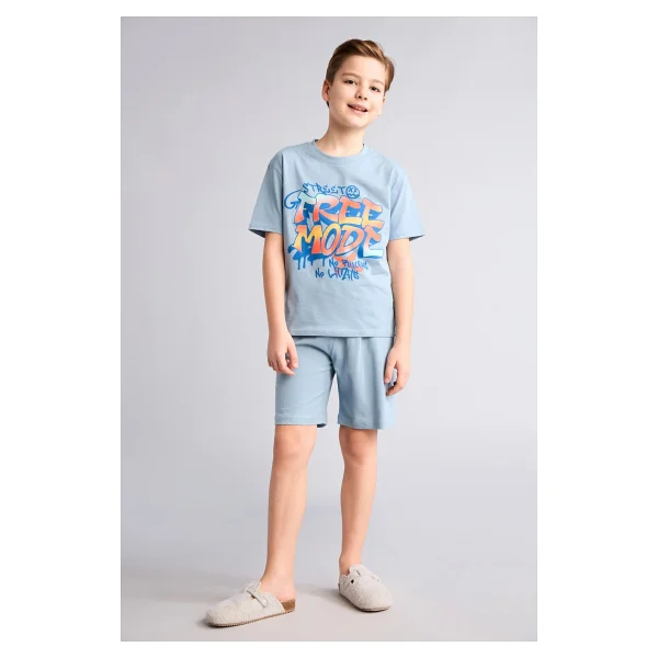 DeFacto %100 Pamuk Baskılı 2'li Pijama Takımı Erkek Bebek G8826A826HS - Mavi - 8 - 9 Yaş - Görsel 9