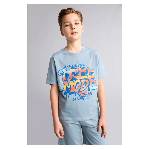DeFacto %100 Pamuk Baskılı 2'li Pijama Takımı Erkek Bebek G8826A826HS - Mavi - 8 - 9 Yaş - Görsel 10