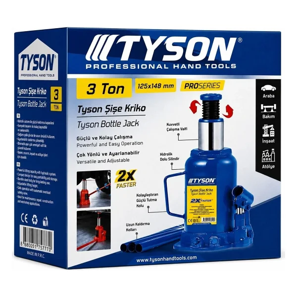 Tyson Şişe Kriko 3 Ton - Görsel 4