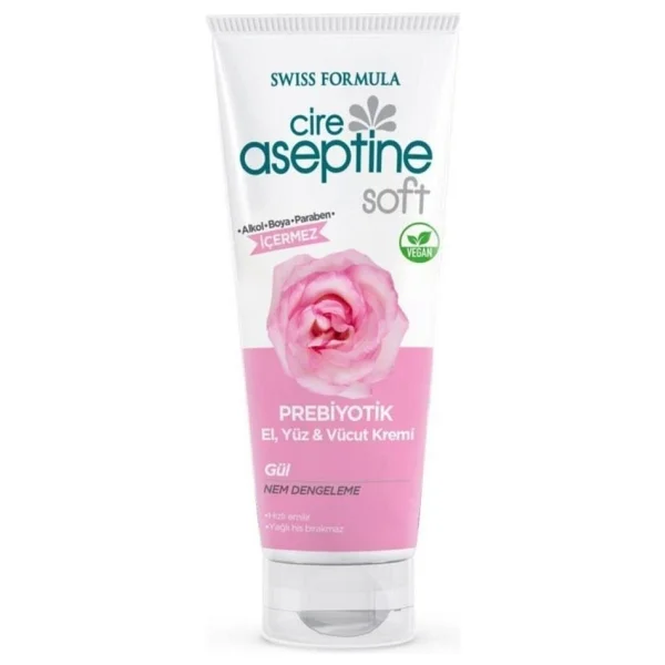 Cire Aseptine Soft Gül Özlü Nem Dengeleyici ve Besleyici Prebiyotikli Krem 75 ml - Görsel 2