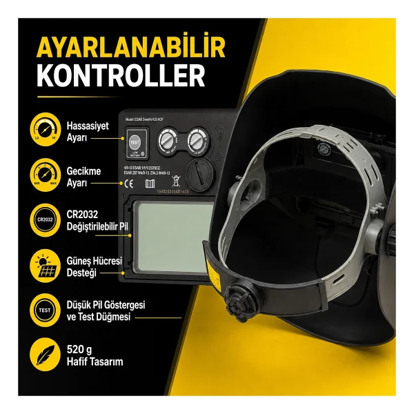 Esab SWARM A20 Otomatik Kararan Kaynak Maskesi - Görsel 3