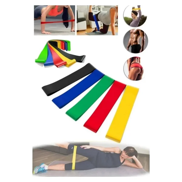 Pilates Direnç Lastiği Fitness Yoga Ve Evde Spor İçin Çok Amaçlı Bant - Görsel 9