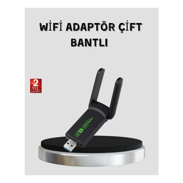 1200 Mbps Dual Band Wifi Adaptör - 5.8g & 2.4g Çift Antenli - Görsel 6