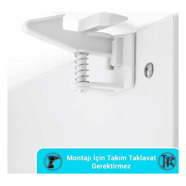 Baby Lock 5 Adet Bebek Çocuk Çekmece Dolap Güvenlik Kilidi Gizli Kilit - Görsel 5