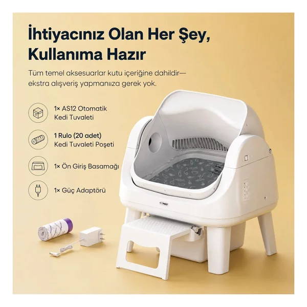 Petpivot Autoscooper AS12 Lite Akıllı Otomatik Kedi Tuvaleti - Görsel 7