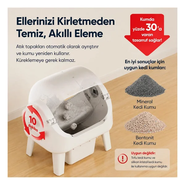Petpivot Autoscooper AS12 Lite Akıllı Otomatik Kedi Tuvaleti - Görsel 5