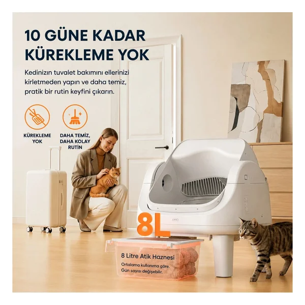 Petpivot Autoscooper AS12 Lite Akıllı Otomatik Kedi Tuvaleti - Görsel 4