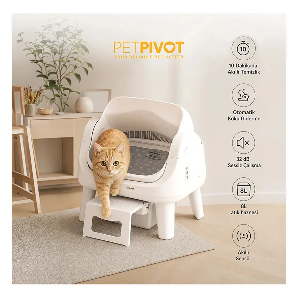 Petpivot Autoscooper AS12 Lite Akıllı Otomatik Kedi Tuvaleti - Görsel 8