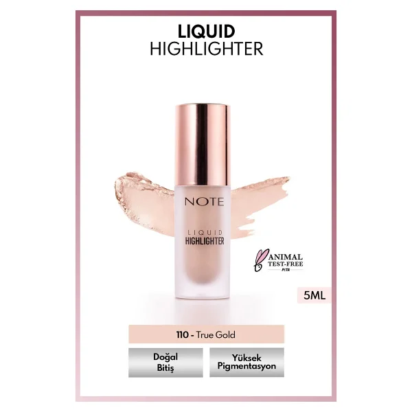 Note Nemlendirici Etkili 110 True Gold Likit Highlighter - Görsel 2