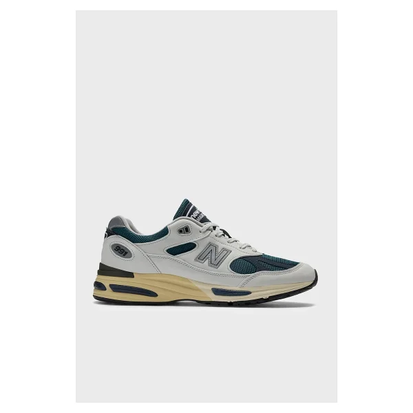 New Balance 991 U991TO2 Gri-Yeşil Spor Ayakkabı - Görsel 6
