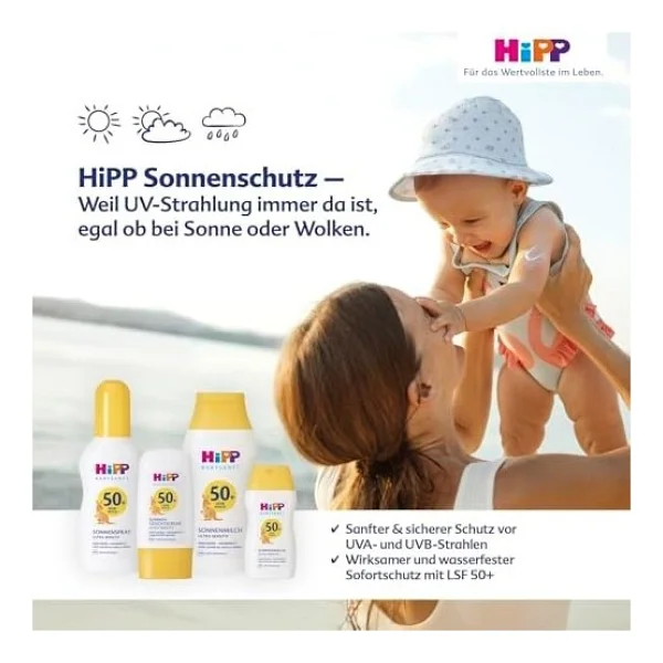 Hipp Babysanft 30 ml 50 Faktör Bebek Güneş Kremi - Görsel 3