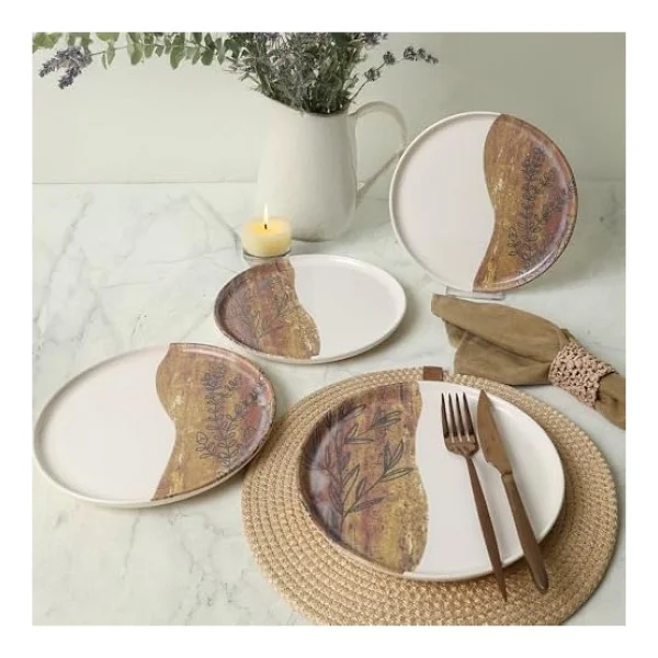 Keramika Terra Leaf Nordic 22 cm 4'lü Pasta Tabağı - Görsel 6