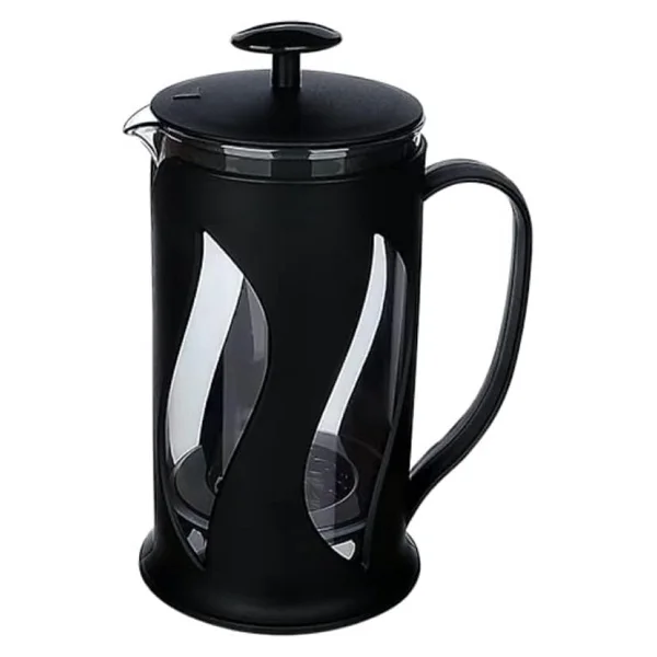 Kahve & Çay Presi, Paslanmaz Metal Süzgeçli Coffee French Press, Bitki Çayı Demliği (Siyah) - Görsel 3