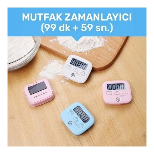 NPT05M Mutfak,ders,yemek Için 99:59DK Dijital Alarm Kronometre,pomodoro Öğrenci Motivasyon Saati - Görsel 4