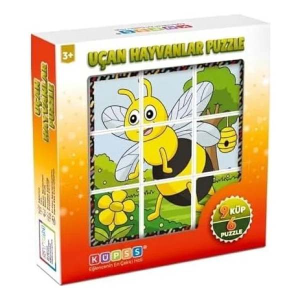 Uçan Hayvanlar 3D Puzzle - 9 Küp 6 Yapboz - Görsel 3
