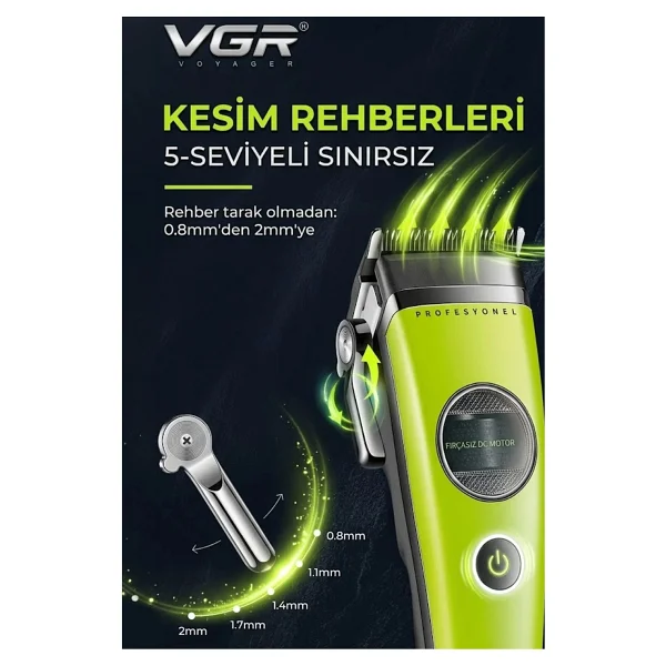 Vgr V-880C Yeşil Saç Kesme Makinesi - Görsel 3
