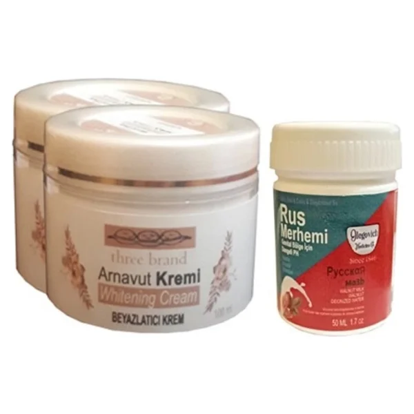 Three Brand Vücut Kremi 100 ml Arnavut Kremi 2 Ad + Rus Merhemi 50 ml 1 Ad - Görsel 3