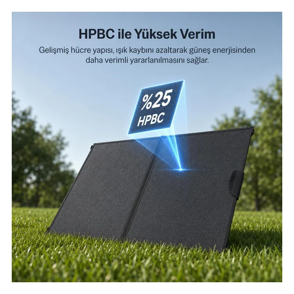 Bix 100W Katlanabilir Taşınabilir Solar Şarj Paneli USB-A Type-C DC Çıkışlı Power Station Uyumlu Outdoor Kamp Karavan Güneş Paneli Konnektör Kit Dahil - Görsel 3