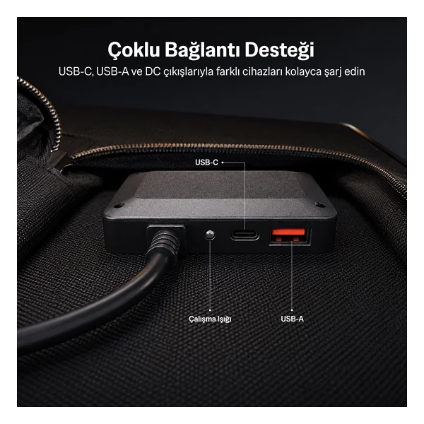 Bix 100W Katlanabilir Taşınabilir Solar Şarj Paneli USB-A Type-C DC Çıkışlı Power Station Uyumlu Outdoor Kamp Karavan Güneş Paneli Konnektör Kit Dahil - Görsel 6