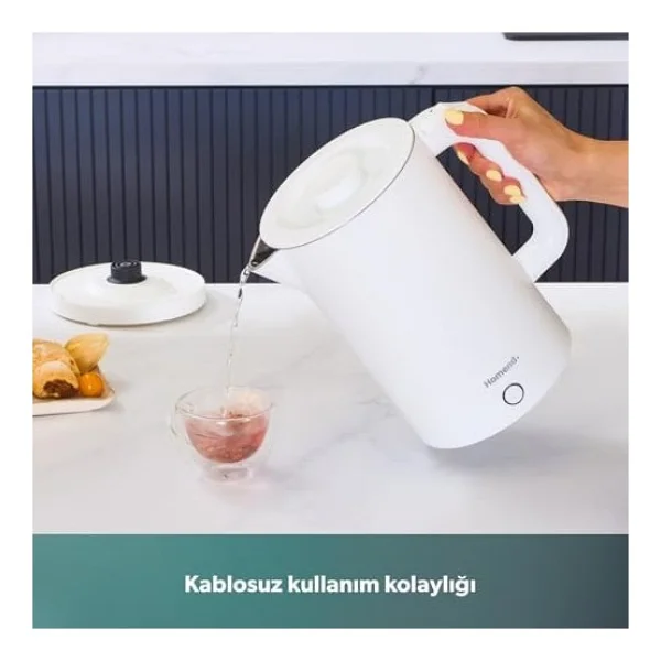 Homend Heatrow Cool Touch 1618H XL 2200 W Kettle - Görsel 2
