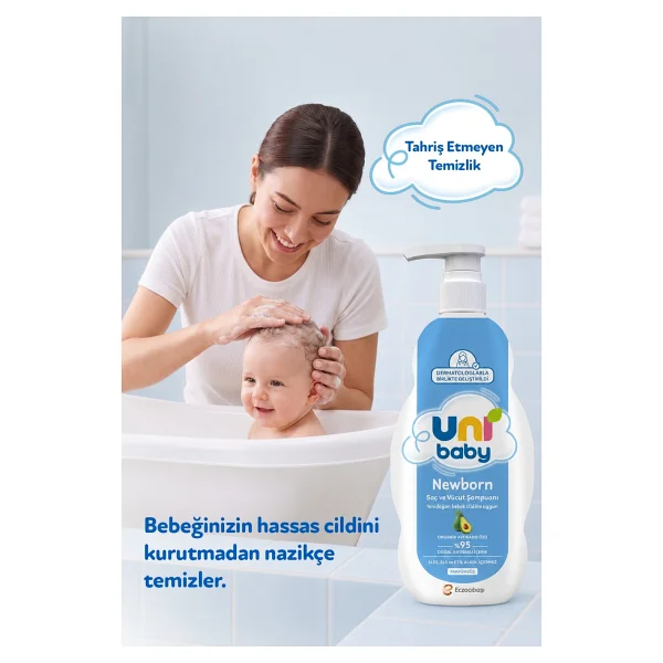 Uni Baby Newborn Yenidoğan Saç ve Vücut Şampuanı 500 ml - Görsel 4