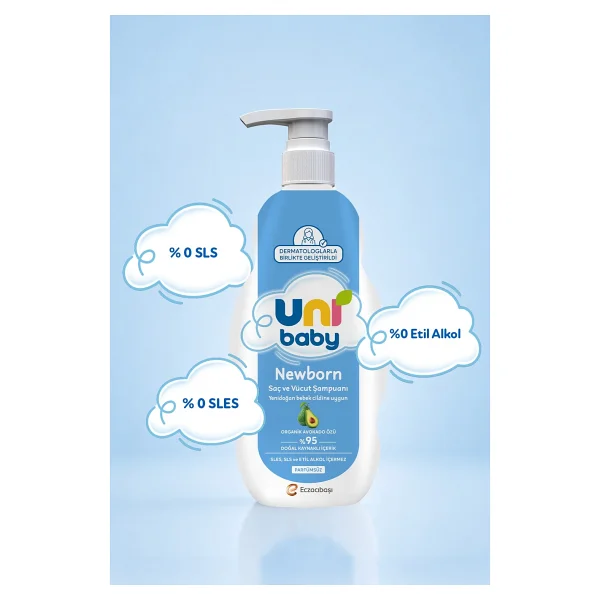 Uni Baby Newborn Yenidoğan Saç ve Vücut Şampuanı 500 ml - Görsel 3