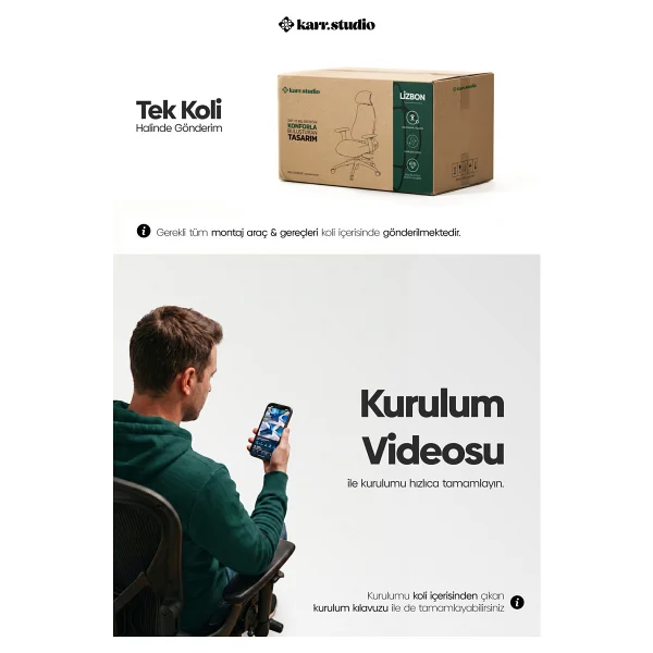 Karr Office Lizbon Ergonomik Gri Çalışma Koltuğu - Görsel 7