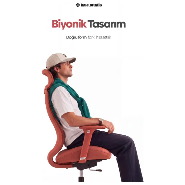 Karr Office Lizbon Ergonomik Kırmızı Çalışma Koltuğu - Görsel 2
