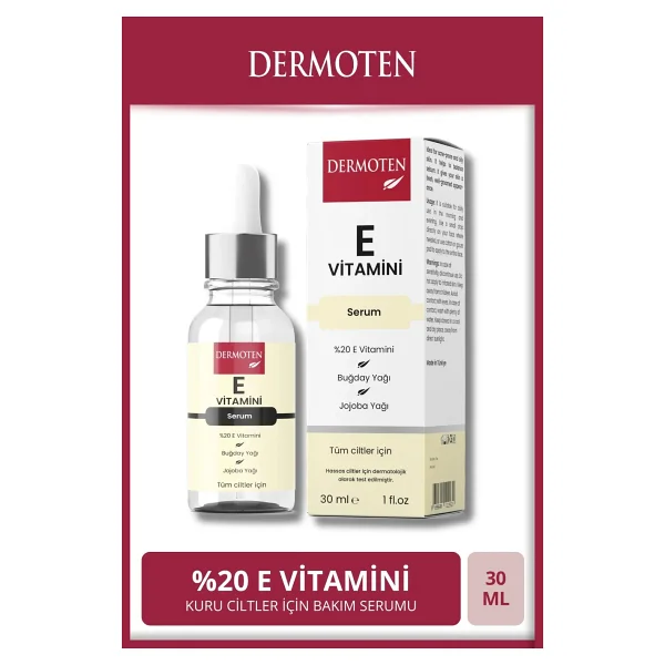 Dermoten E Vitamini Nemlendirici Cilt Bakım Serumu 30 ml - Görsel 2