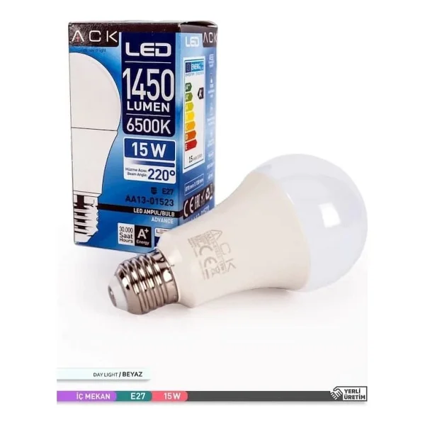ACK AA13-01521 Beyaz Işık 15 W E27 LED Ampul - Görsel 6