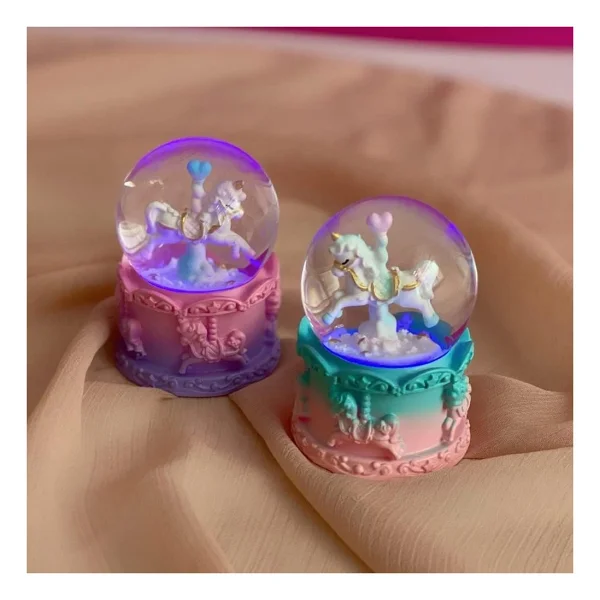 Mini Boy Işıklı Unicorn Kar Küresi - Görsel 2