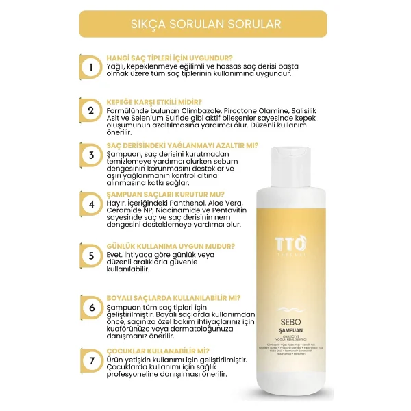 Tto Thermal Sebo Şampuan 250 Ml - Onarıcı ve Yoğun Nemlendiricili Kepek ve Egzama Karşıtı - Görsel 8