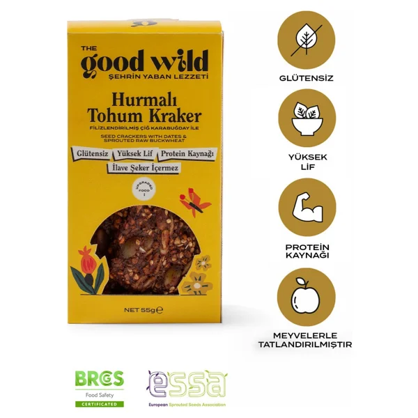 The Good Wild Glutensiz Hurmalı Tohum Kraker 55 gr - Görsel 6