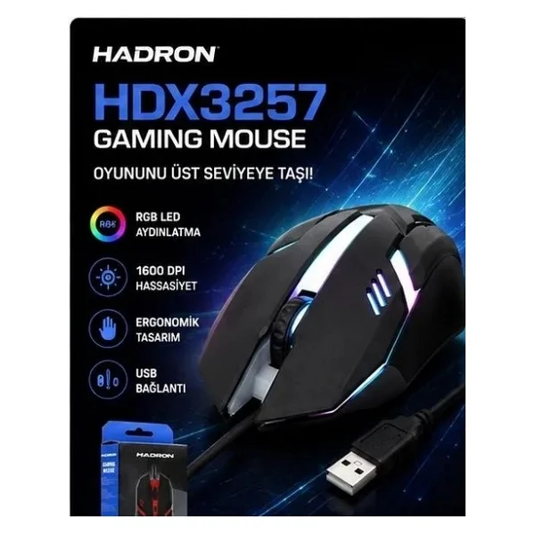 Hadron HDX3257 Optik Kablolu Oyuncu Mouse - Görsel 6