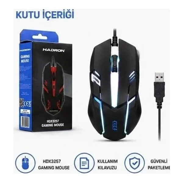Hadron HDX3257 Optik Kablolu Oyuncu Mouse - Görsel 3