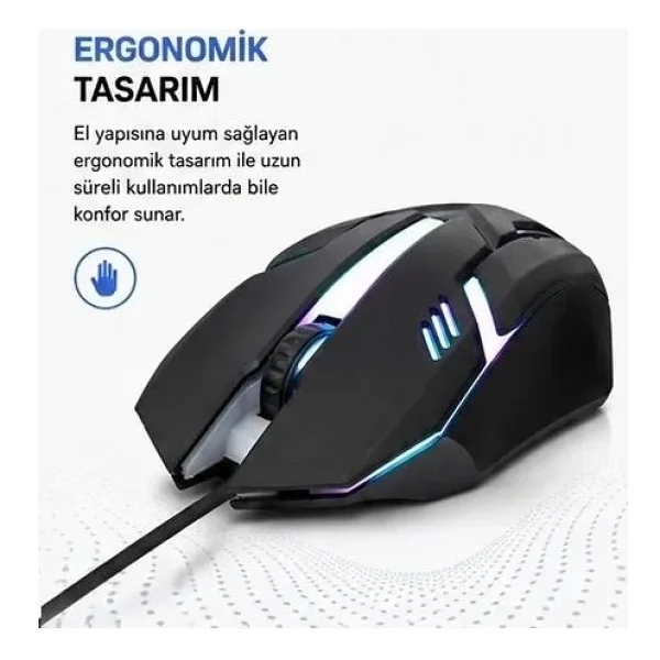 Hadron HDX3257 Optik Kablolu Oyuncu Mouse - Görsel 4